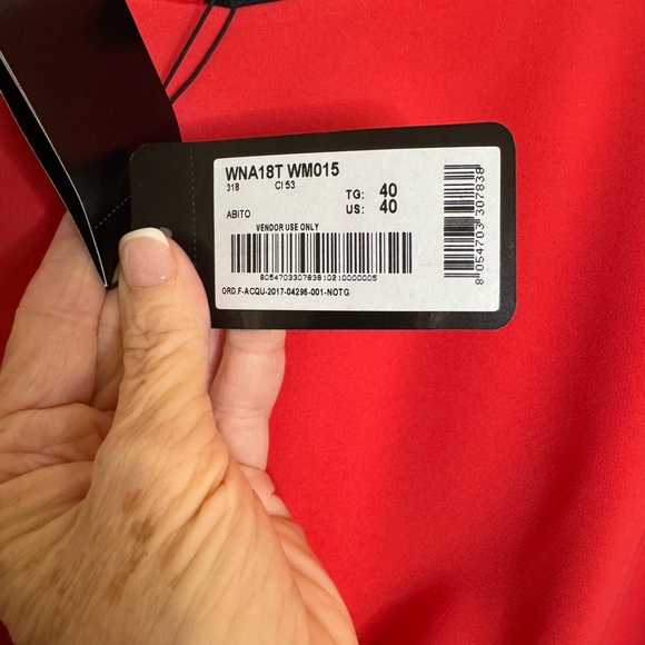 Bateau Neckline Knee-Length Emporio Armani Red Dress SZ 8 Italian 40 NWT - Picture 9 of 15